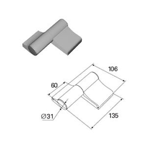 Петля двухсекционная алюминиевая RAL9003 белая, DHF202